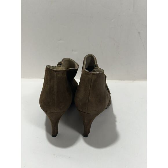 Jazz Brown Ankle Zip Booties Shoes Size 10 M Suede Made In Spain - Picture 3 of 10